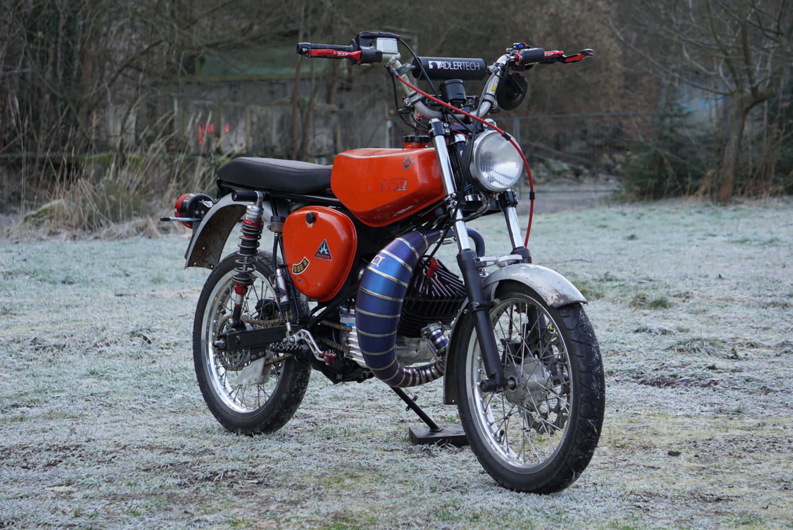 MTX130 Enduro Titan anodisiert Auspuffanlage S50, S51 – AdlerTech