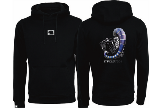 Hoodie AdlerTech schwarz Titan-Auspuff