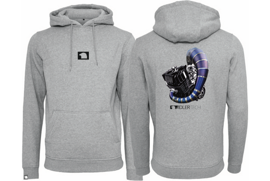 Hoodie AdlerTech grau Titan-Auspuff