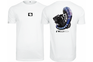 T-Shirt AdlerTech weiß Titan-Auspuff